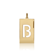 Load image into Gallery viewer, ITI NYC Uppercase Block Cut Out in Sterling Silver (28mm) (100% Polished with Bail)