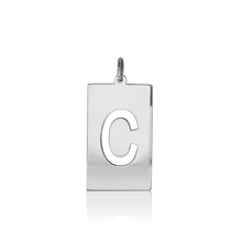 Load image into Gallery viewer, ITI NYC Uppercase Block Cut Out in Sterling Silver (28mm) (100% Polished with Bail)