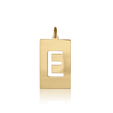 Load image into Gallery viewer, ITI NYC Uppercase Block Cut Out in Sterling Silver (28mm) (100% Polished with Bail)