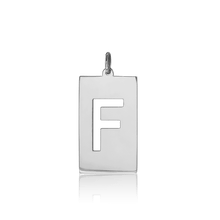 Load image into Gallery viewer, ITI NYC Uppercase Block Cut Out in Sterling Silver (28mm) (100% Polished with Bail)
