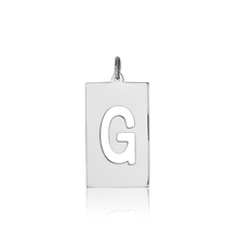 Load image into Gallery viewer, ITI NYC Uppercase Block Cut Out in Sterling Silver (28mm) (100% Polished with Bail)