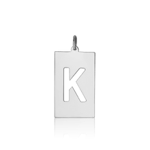 Load image into Gallery viewer, ITI NYC Uppercase Block Cut Out in Sterling Silver (28mm) (100% Polished with Bail)