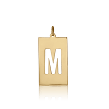 Load image into Gallery viewer, ITI NYC Uppercase Block Cut Out in Sterling Silver (28mm) (100% Polished with Bail)