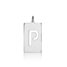 Load image into Gallery viewer, ITI NYC Uppercase Block Cut Out in Sterling Silver (28mm) (100% Polished with Bail)