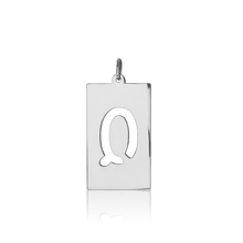 Load image into Gallery viewer, ITI NYC Uppercase Block Cut Out in Sterling Silver (28mm) (100% Polished with Bail)