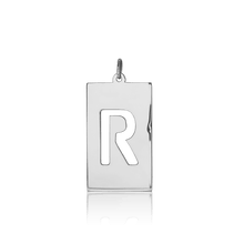 Load image into Gallery viewer, ITI NYC Uppercase Block Cut Out in Sterling Silver (28mm) (100% Polished with Bail)