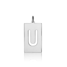 Load image into Gallery viewer, ITI NYC Uppercase Block Cut Out in Sterling Silver (28mm) (100% Polished with Bail)