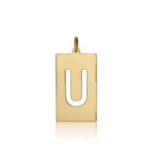 Load image into Gallery viewer, ITI NYC Uppercase Block Cut Out in Sterling Silver (28mm) (100% Polished with Bail)