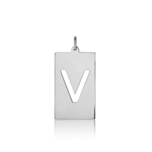 Load image into Gallery viewer, ITI NYC Uppercase Block Cut Out in Sterling Silver (28mm) (100% Polished with Bail)