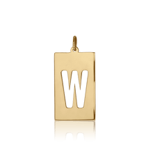 Load image into Gallery viewer, ITI NYC Uppercase Block Cut Out in Sterling Silver (28mm) (100% Polished with Bail)