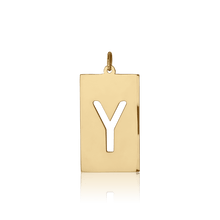 Load image into Gallery viewer, ITI NYC Uppercase Block Cut Out in Sterling Silver (28mm) (100% Polished with Bail)