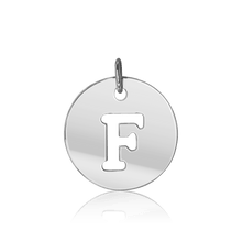 Load image into Gallery viewer, ITI NYC Uppercase Cut Out Disc in Sterling Silver (12mm) (100% Polished with Bail)