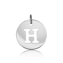 Load image into Gallery viewer, ITI NYC Uppercase Cut Out Disc in Sterling Silver (12mm) (100% Polished with Bail)