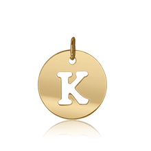 Load image into Gallery viewer, ITI NYC Uppercase Cut Out Disc in Sterling Silver (12mm) (100% Polished with Bail)