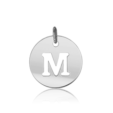 Load image into Gallery viewer, ITI NYC Uppercase Cut Out Disc in Sterling Silver (12mm) (100% Polished with Bail)