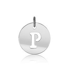 Load image into Gallery viewer, ITI NYC Uppercase Cut Out Disc in 14K Gold (12mm) (100% Polished with Bail)