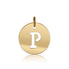 Load image into Gallery viewer, ITI NYC Uppercase Cut Out Disc in Sterling Silver (12mm) (100% Polished with Bail)