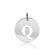 Load image into Gallery viewer, ITI NYC Uppercase Cut Out Disc in 14K Gold (12mm) (100% Polished with Bail)