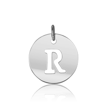 Load image into Gallery viewer, ITI NYC Uppercase Cut Out Disc in 14K Gold (12mm) (100% Polished with Bail)