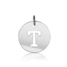 Load image into Gallery viewer, ITI NYC Uppercase Cut Out Disc in Sterling Silver (12mm) (100% Polished with Bail)