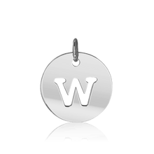 Load image into Gallery viewer, ITI NYC Uppercase Cut Out Disc in Sterling Silver (12mm) (100% Polished with Bail)