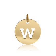 Load image into Gallery viewer, ITI NYC Uppercase Cut Out Disc in Sterling Silver (12mm) (100% Polished with Bail)