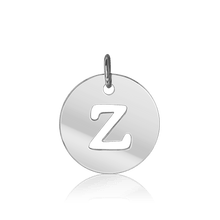 Load image into Gallery viewer, ITI NYC Uppercase Cut Out Disc in Sterling Silver (12mm) (100% Polished with Bail)