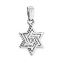 Load image into Gallery viewer, ITI NYC Star of David Pendant with Cubic Zirconia in Sterling Silver