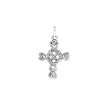 Load image into Gallery viewer, ITI NYC Filigree Heart Motif Cross Pendant in Sterling Silver