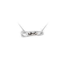 Load image into Gallery viewer, Love Bar Necklace in Sterling Silver (19 x 5 mm)