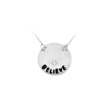 Load image into Gallery viewer, Believe Necklace in Sterling Silver (16 x 16 mm)