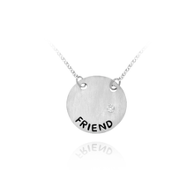 Load image into Gallery viewer, Friend Necklace in Sterling Silver (16 x 16 mm)