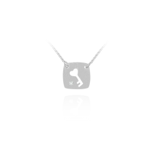 Load image into Gallery viewer, Key Cutout Necklace in Sterling Silver (14 x 13 mm)