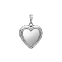 Load image into Gallery viewer, ITI NYC Embossed Heart Locket in Sterling Silver with Optional Engraving (28 x 19 mm)