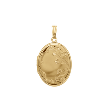 Load image into Gallery viewer, ITI NYC Hand Engraved Design Oval Locket in 14K Gold Filled with Optional Engraving (34 x 20 mm)