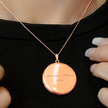 Load image into Gallery viewer, ITI NYC Plain Round Locket in Sterling Silver 18K Rose Gold Finish with Optional Engraving (14 mm - 32 mm)