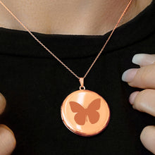 Load image into Gallery viewer, ITI NYC Plain Round Locket in Sterling Silver 18K Rose Gold Finish with Optional Engraving (14 mm - 32 mm)