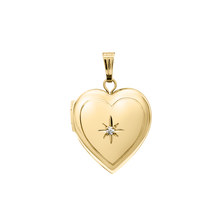Load image into Gallery viewer, ITI NYC Heart Locket with Diamonds in 14K Gold Filled with Optional Engraving (22 x 15 mm)