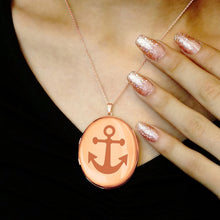 Load image into Gallery viewer, ITI NYC Plain Oval Locket in Sterling Silver 18K Rose Gold Finish with Optional Engraving (23 x 14 mm - 57 x 39 mm)