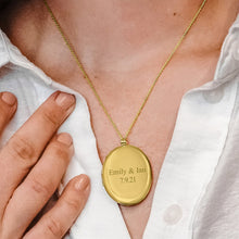 Load image into Gallery viewer, ITI NYC Plain Oval Locket in 14K Gold Filled with Optional Engraving (23 x 14 mm - 45 x 30 mm)