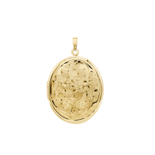 Load image into Gallery viewer, ITI NYC Hand Engraved Design Oval Locket in 14K Gold Filled with Optional Engraving (46 x 30 mm)