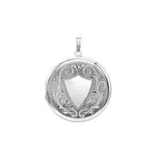 Load image into Gallery viewer, ITI NYC Hand Engraved Design Round Locket in Sterling Silver with Optional Engraving (42 x 33 mm)