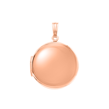 Load image into Gallery viewer, ITI NYC Plain Round Locket in Sterling Silver 18K Rose Gold Finish with Optional Engraving (14 mm - 32 mm)