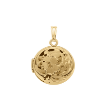 Load image into Gallery viewer, ITI NYC Hand Engraved Design Round Locket in 14K Gold Filled with Optional Engraving (20 x 14 mm)