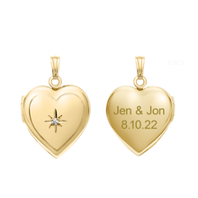 Load image into Gallery viewer, ITI NYC Heart Locket with Diamonds in 14K Gold Filled with Optional Engraving (22 x 15 mm)
