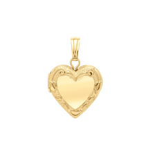 Load image into Gallery viewer, ITI NYC Embossed Heart Locket in 14K Gold Filled with Optional Engraving (20 x 13 mm)