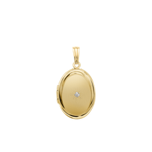 Load image into Gallery viewer, ITI NYC Oval Locket with Diamonds in 14K Gold with Optional Engraving (13 x 10 mm - 16 x 13 mm)