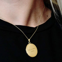 Load image into Gallery viewer, ITI NYC Plain Oval Locket in Sterling Silver 18K Yellow Gold Finish with Optional Engraving (23 x 14 mm - 57 x 39 mm)
