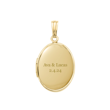 Load image into Gallery viewer, ITI NYC Plain Oval Locket in Sterling Silver 18K Yellow Gold Finish with Optional Engraving (23 x 14 mm - 57 x 39 mm)