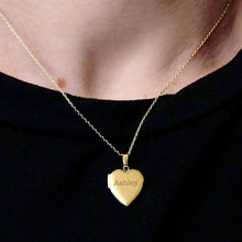 Load image into Gallery viewer, ITI NYC Plain Heart Locket in Sterling Silver 18K Yellow Gold Finish with Optional Engraving (22 x 15 mm - 34 x 26 mm)
